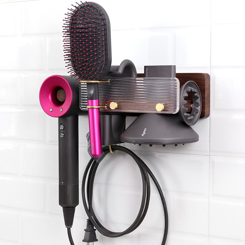 Rack de secador de cabelo nogueira preta adequado para rack de armazenamento de secador de cabelo DysonHD08 suporte de m