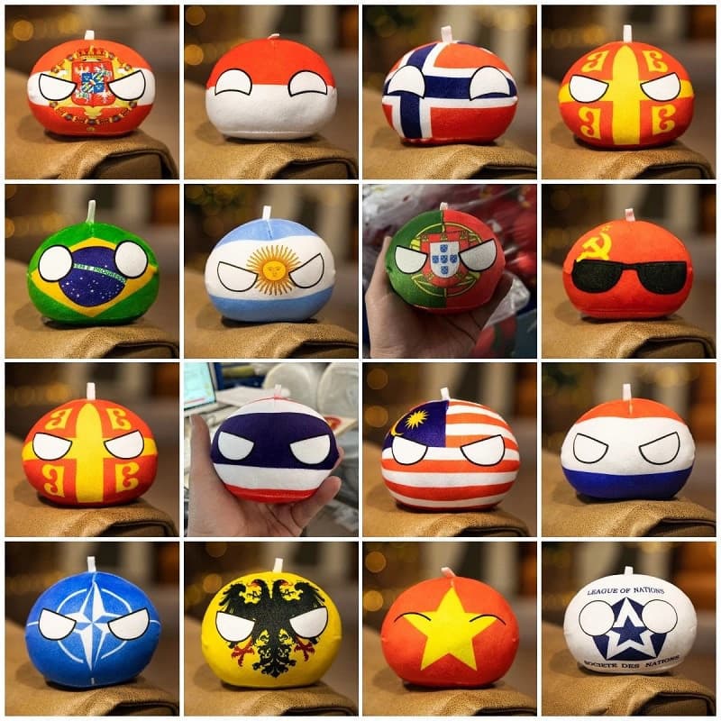 10cm Brasil Polônia Bandeira Nacional Coreana Almofada Boneca Anime Brinquedo de Pelúcia para Crianças Bolsa Acessórios
