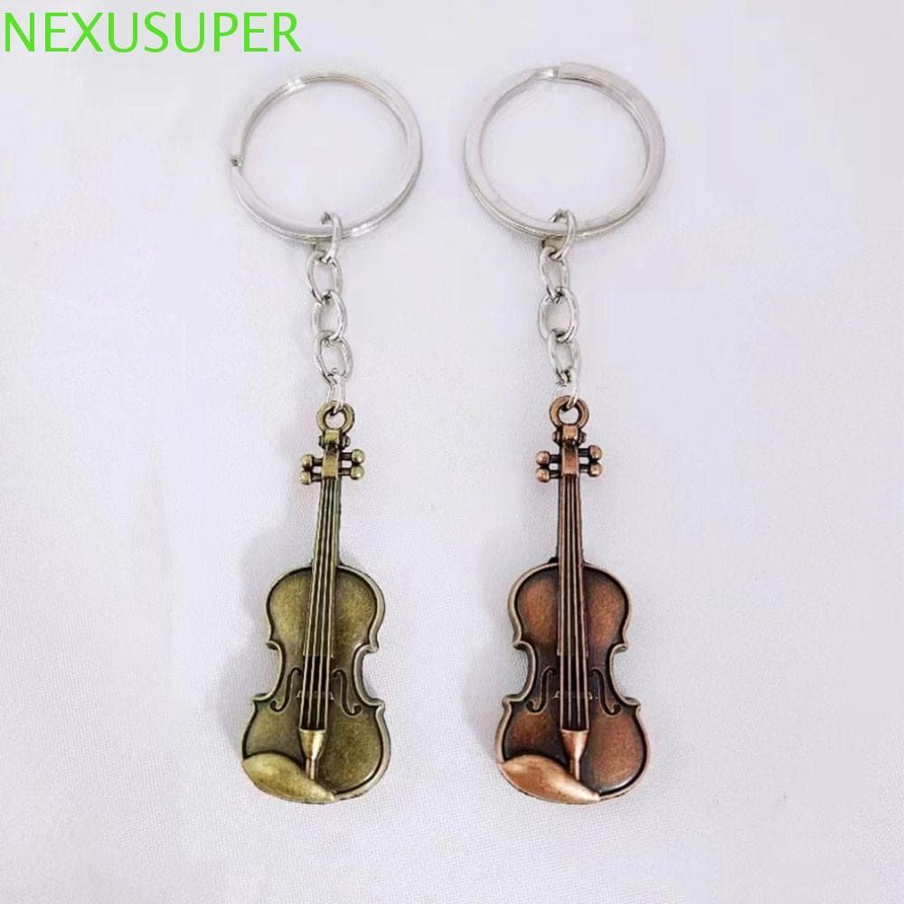 NEXUSUPER Chaveiro De Violino Vintage , Clássico Para Violoncelo , Pingente De Instrumento Musical Com Bolsa