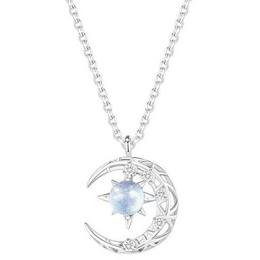 Colar de lua para mulheres, colar de sol para clavícula feminino, acessórios femininos para o Natal
