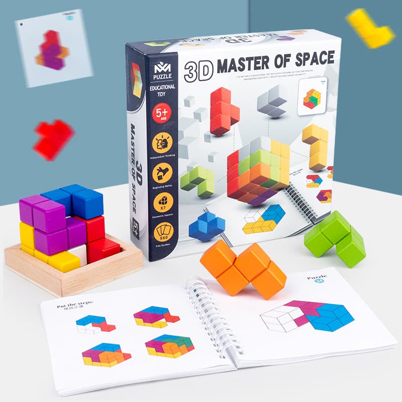 Crianças 3D Tetris blocos de construção tridimensional pensamento cognitivo lógica treinamento jogo educativo brinquedo