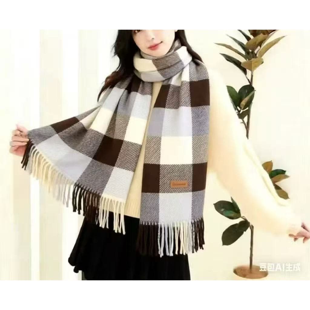 Cachecol Xadrez Feminino Lenço Pashimina Echarpe Masculino Unissex Para Frio Inverno901