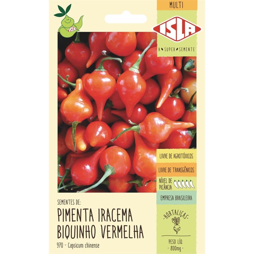 Sementes de Pimenta Iracema Biquinho Vermelha