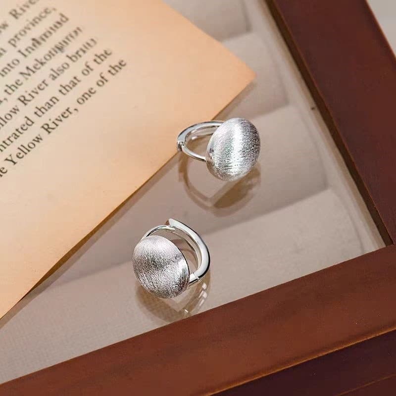 Brincos foscos com textura de Metal de alta qualidade, agulha de prata S925 hipoalergênica, Design minimalista, joias co