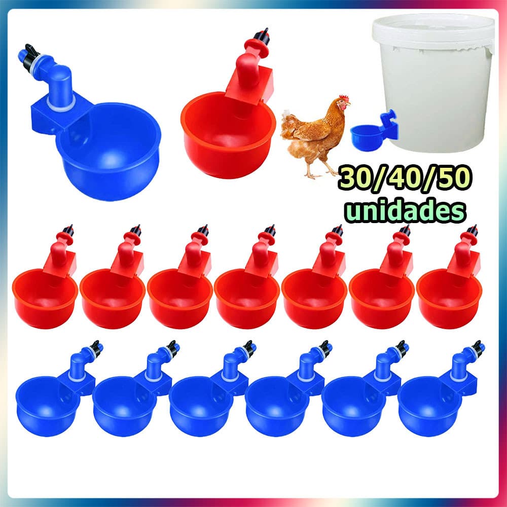 Kit 30/40/50 Bebedouro para galinhas bebedouro automático válvula de água para aves DIY bebedouro fácil de instalar