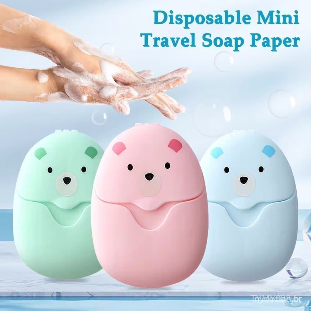50pcs Sabonete de Viagem Descartável Perfume Banheiro Sabonete de Papel Espuma para Lavar as Mãos