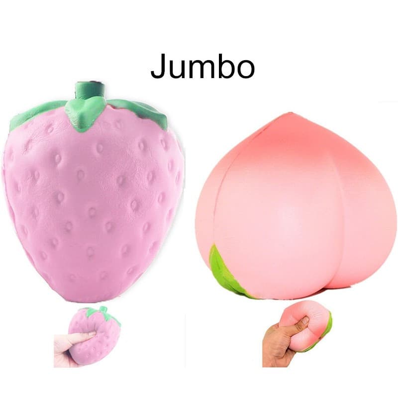 Brinquedo perfumado de recuperação lenta, gigante, totalmente novo, nas cores rosa suave/vermelho, com aroma de morango/