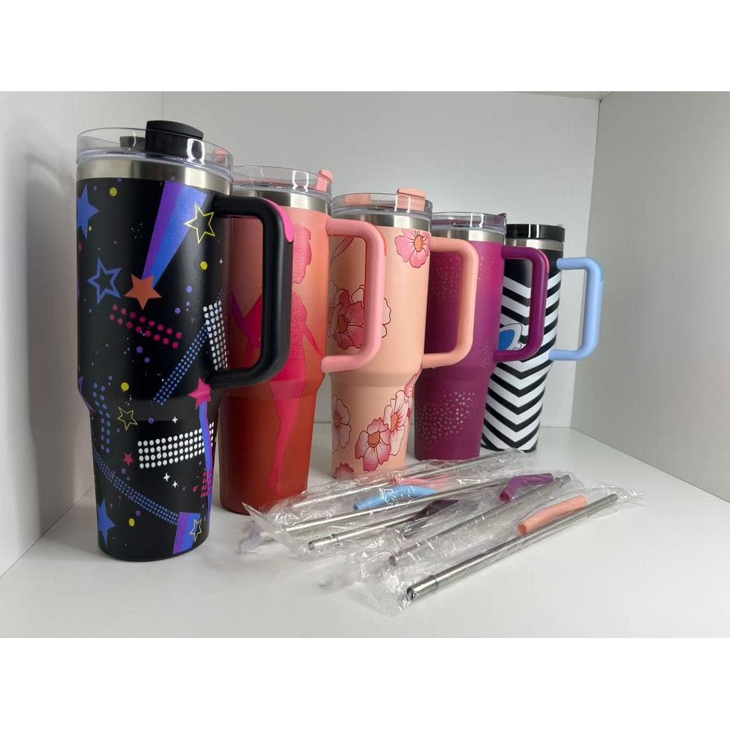 Garrafa térmica de aço inoxidável de 1200ml (com tampa e canudo de aço inoxidável), design elegante em cores.