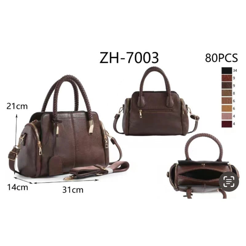 Bolsa Moda Feminina Média Baú Espaçosa Com Alça ZH-7003
