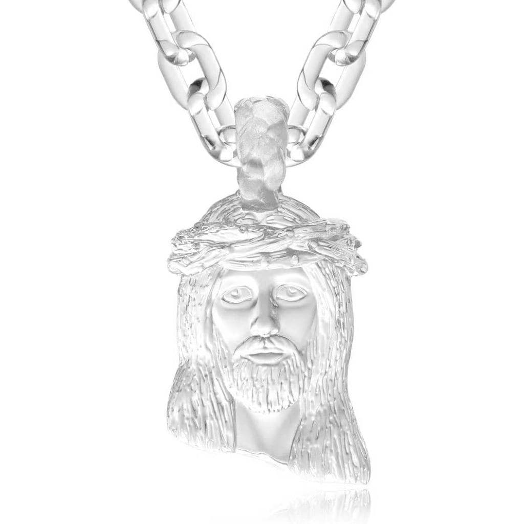 Colar com Pingente Grande de Jesus em Acrílico Transparente para Homens, Colar Hip Hop com Retrato de Jesus em Resina Tr