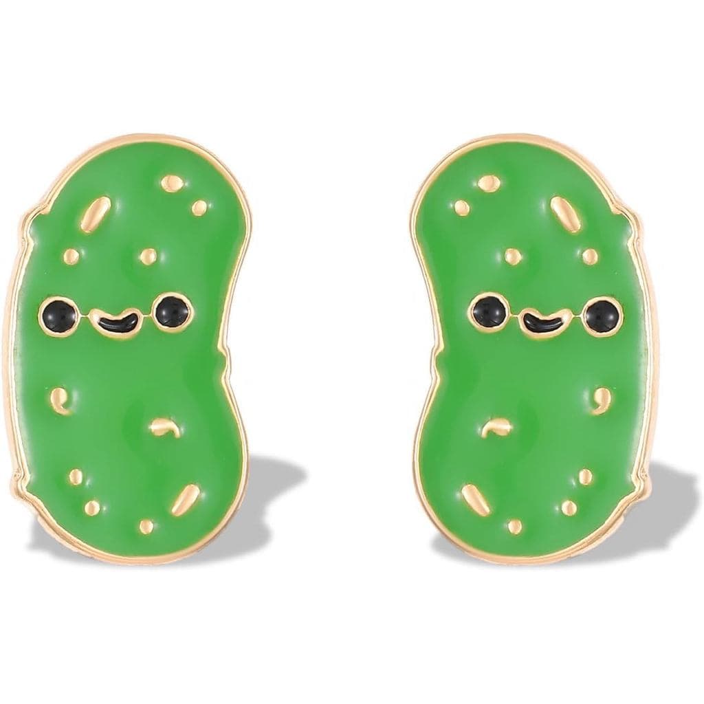 Brincos de pepino para mulheres, brincos de pressão verdes, fofos, modernos, divertidos, delicados, joia para presente.