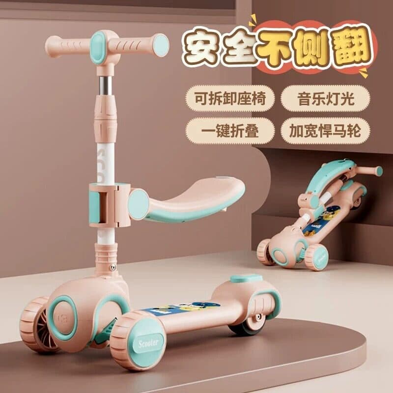 Crianças scooter 1-3-6-12 anos de idade crianças grandes bebê pode sentar três-em-um scooter Anti-capotamento