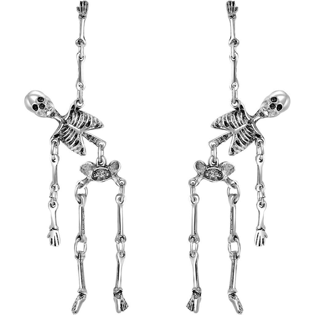 Brincos de Halloween, brincos de caveira, brincos de caveira femininos divertidos em estilo punk gótico, acessórios