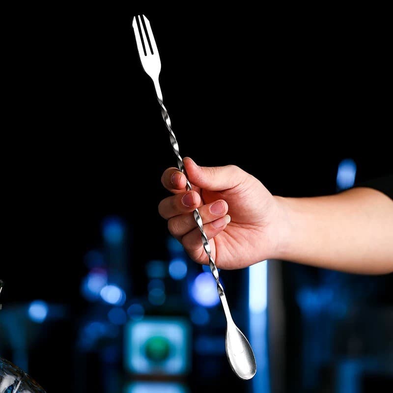 Novo estilo torcido haste de agitação barra de aço inoxidável colher leite chá mexendo colher Cocktail mexendo vara mel
