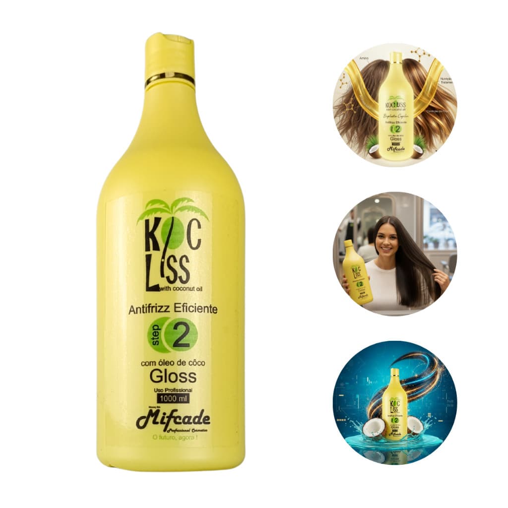 Gloss Capilar Profissional Mifcade Koc Liss Óleo De Coco Antifrizz 1L