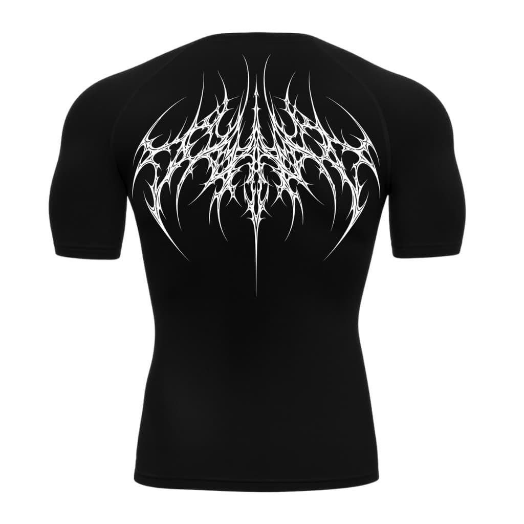 Camiseta Compressão Uv 50+ Manga Curta Cyber Tribal Atoomic Veins Structure Rash Guard