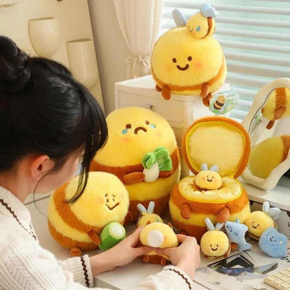 MXBEAUTY Abelhas Urso Bonecas De Pelúcia , Tubarão Abelha Forma Boneca Brinquedo PP Algodão Macio Bonito Brinquedos