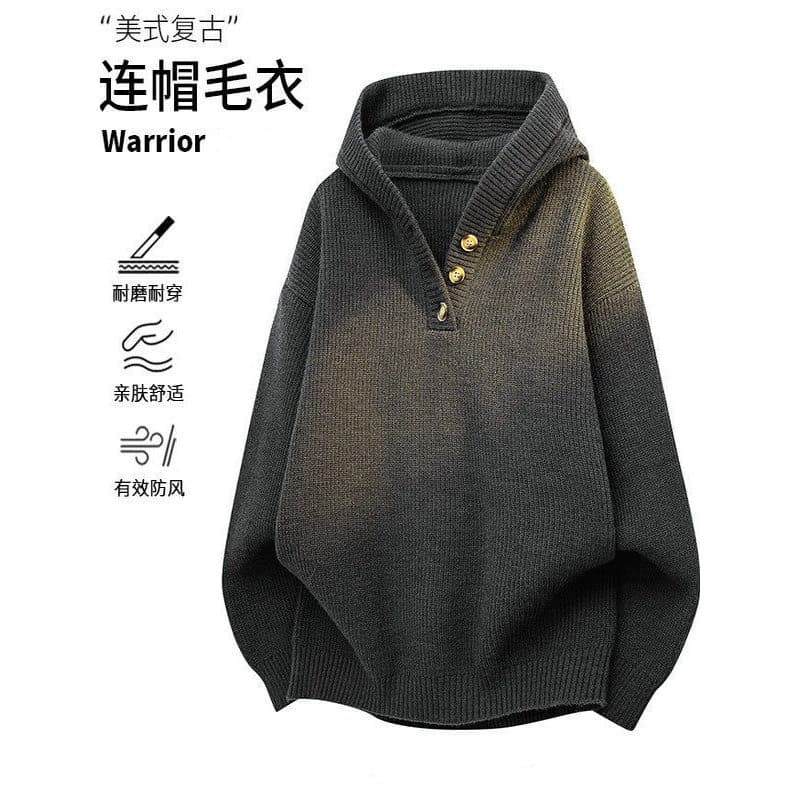 Americano Retro Street Wear Casual Cardigan com capuz camisola meninos primavera outono novo estilo preguiçoso cor sólid