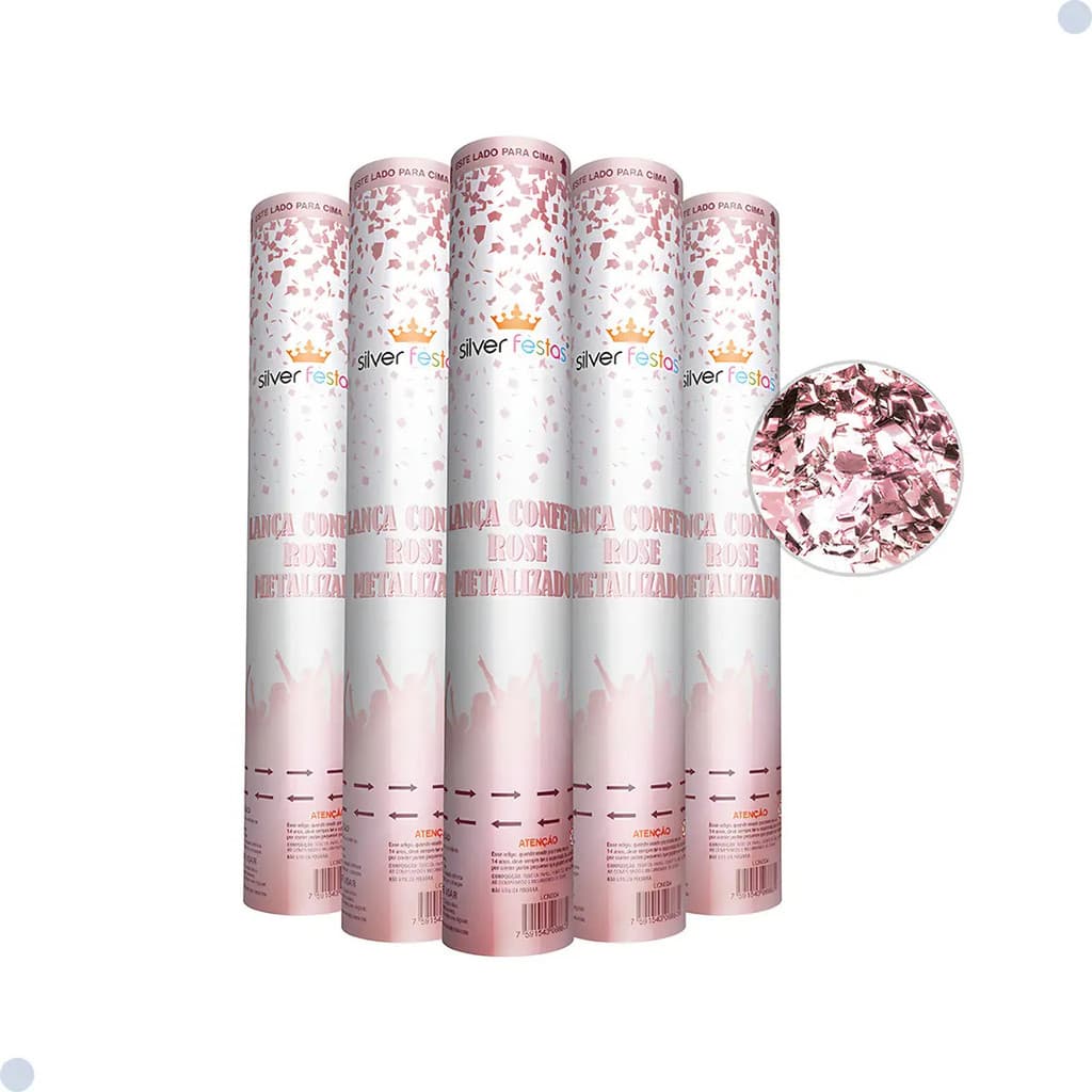 Kit 2 Lança Confete Estourar Festa Comemoração Casamento