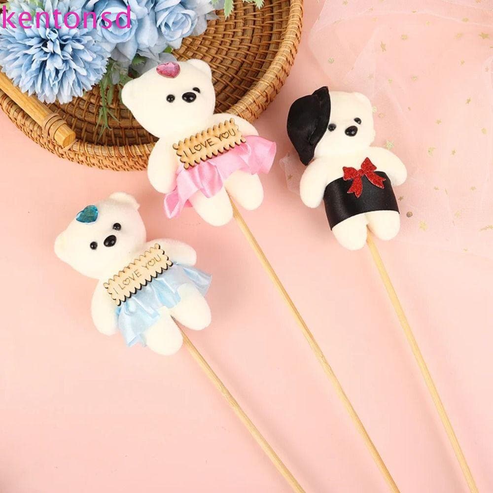 KENTONSD 10pcs/conjunto Brinquedo de Espuma de Pelúcia Ursa Animal de Desenho Animado Mini Buquê 7AYC