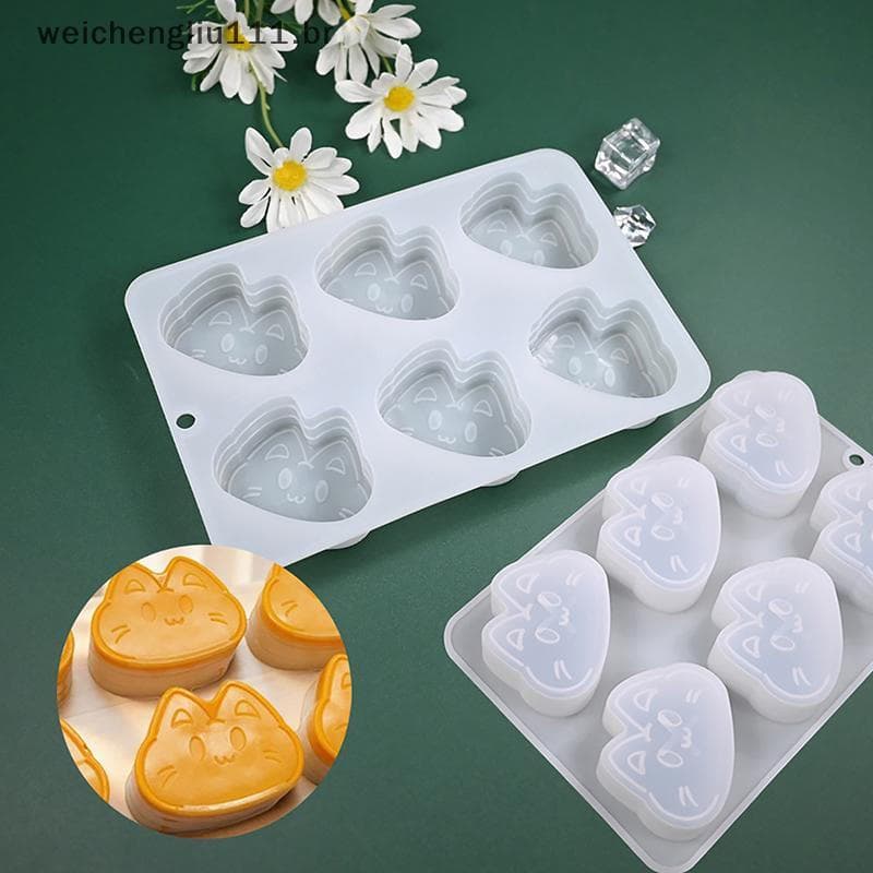 # weicheng Molde De Silicone De Gato 3D De Desenho Animado DIY Pudim Mousse Geléia Queijo Chocolate Mochi Sobremesa Ferr