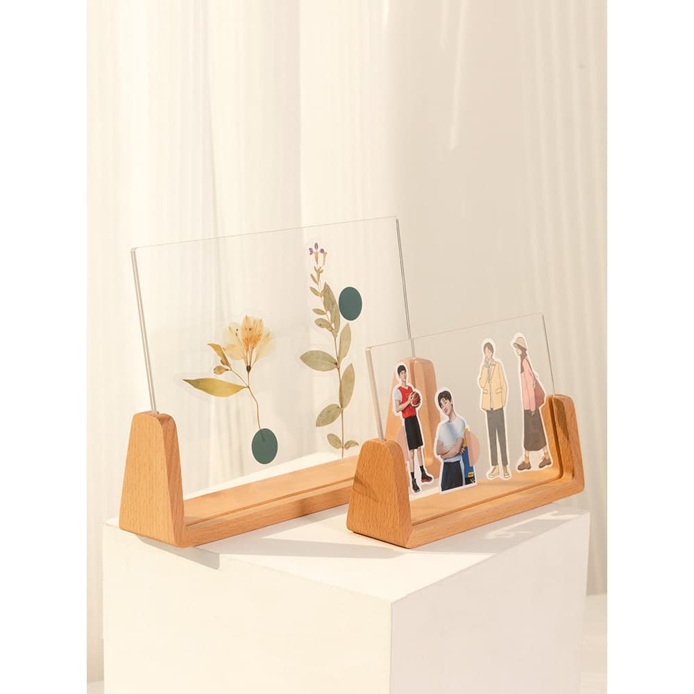 Criativo em forma de u moldura de madeira maciça mesa de balanço 20cm 23cm 27cm 10 acrílico Desktop pequenos ornamentos