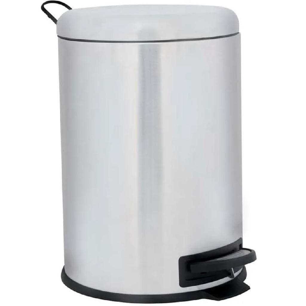 Lixeira Fosca Prata 5 Litros Linha Safira com pedal