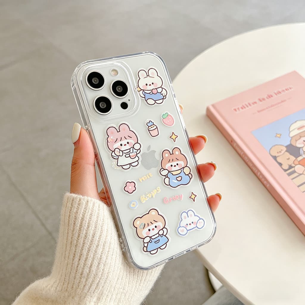 Capa de Celular cartum Linda Caso de telefone mulher capinha capinha iphone Pintura para iPhone XR até 17 Pro Max