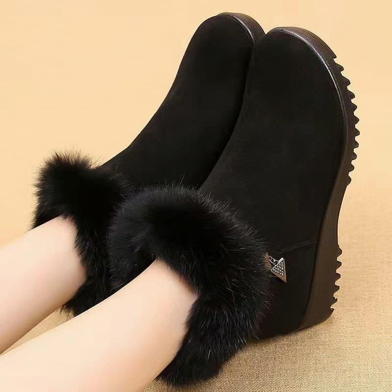 Botas de neve botas de algodão feminino velho pequim sapatos de pano mãe de meia-idade sapatos de algodão velo engrossad