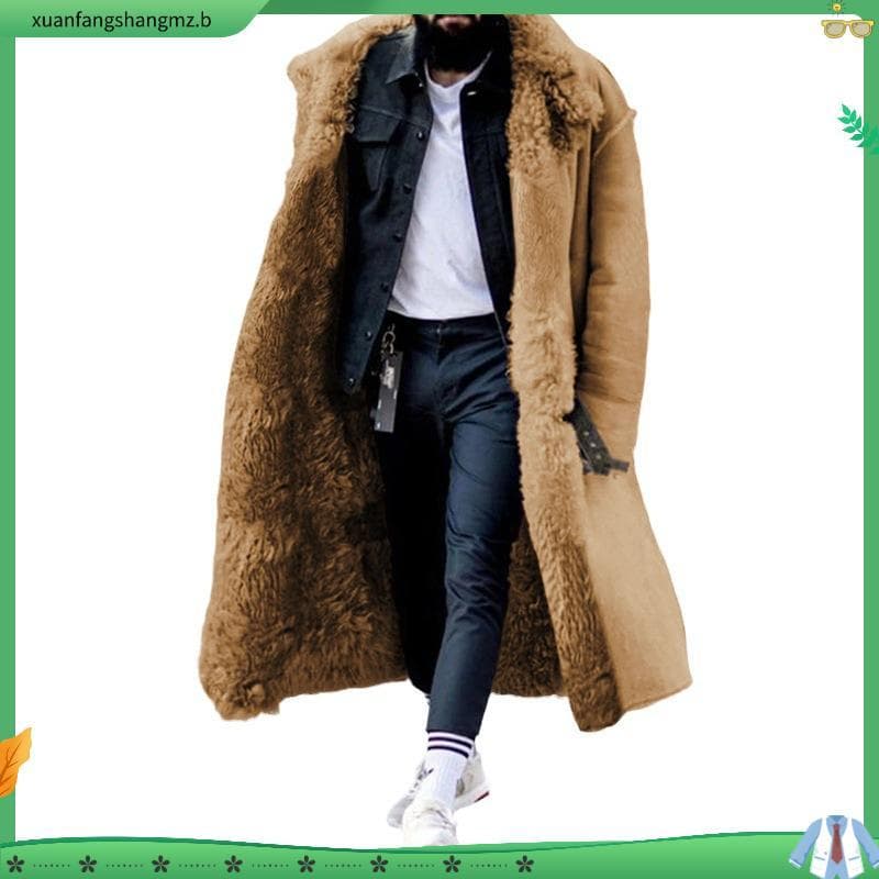 Casaco de Inverno Masculino de Manga Longa e Pelagem Grossa para o Outono.