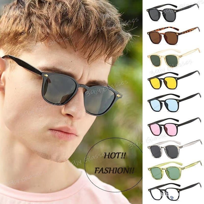 【 Estoque Pronto 】 Classic Square Fashion Homens Mulheres Óculos De Sol Multicolor Proteção UV Ao Ar Livre Selvagem