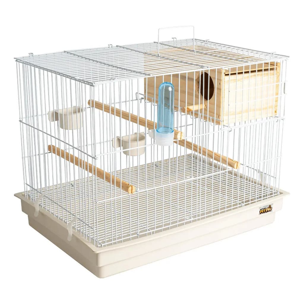 Gaiola Criadeira Para Calopsita Completa Madeira Jel Plast Cor Branco/vermelho