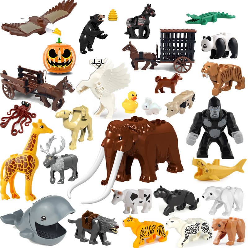 Modelo de bloco de construção de animais/blocos de construção de partículas pequenas/brinquedos educativos infantis
