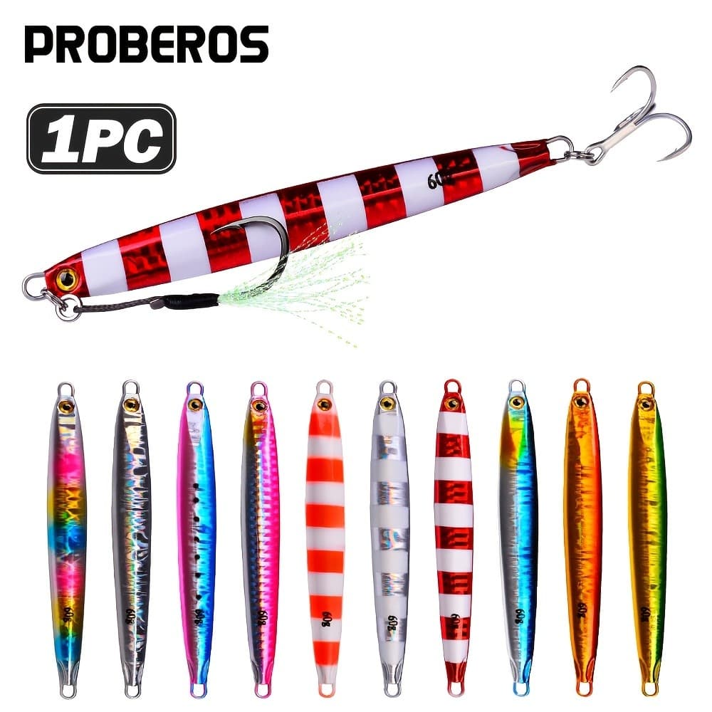 Proberos 1 unidade de iscas de água salgada para speed jigging, slow jigging e pitching lures. A descascagem da tinta no