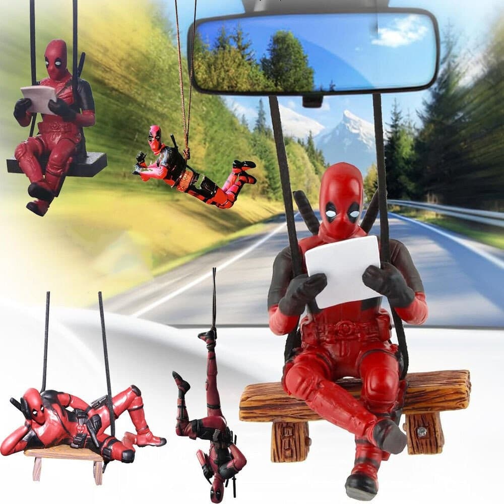 Deadpool Anime Figura De Ação Carro Espelho Retrovisor Pingente X-Men Mini Boneca Decoração