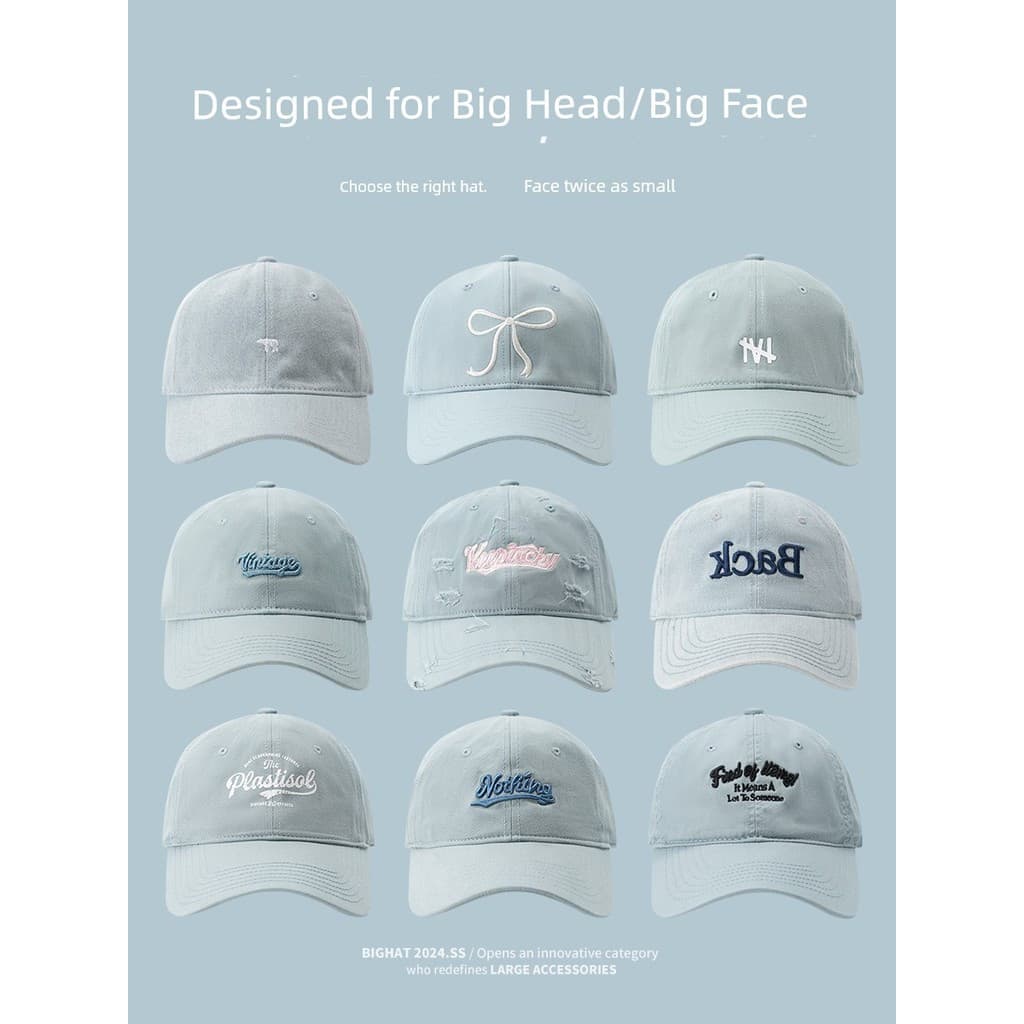 Big Head Planet Peaked Cap Moda Feminina Circunferência de Cabeça Grande