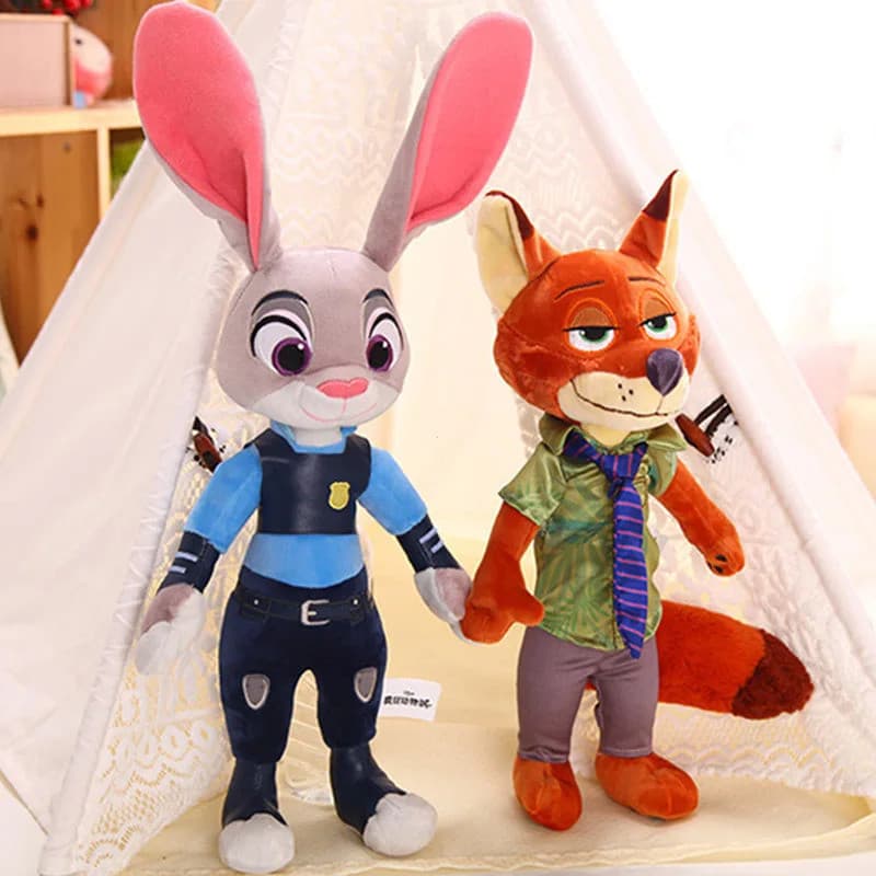 Disney Cartoon Anime Filme Zootopia Brinquedo de pelúcia Raposa Nick Wilde Coelho Judy Hopps Boneca Macio Stuffed Animal