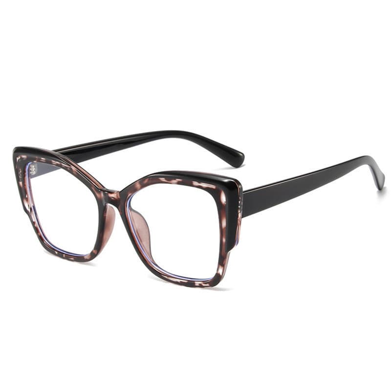 Armação de Óculos Feminina Olho de Gato, Lentes Planas, Estilo Retrô, Óculos Anti-luz Azul