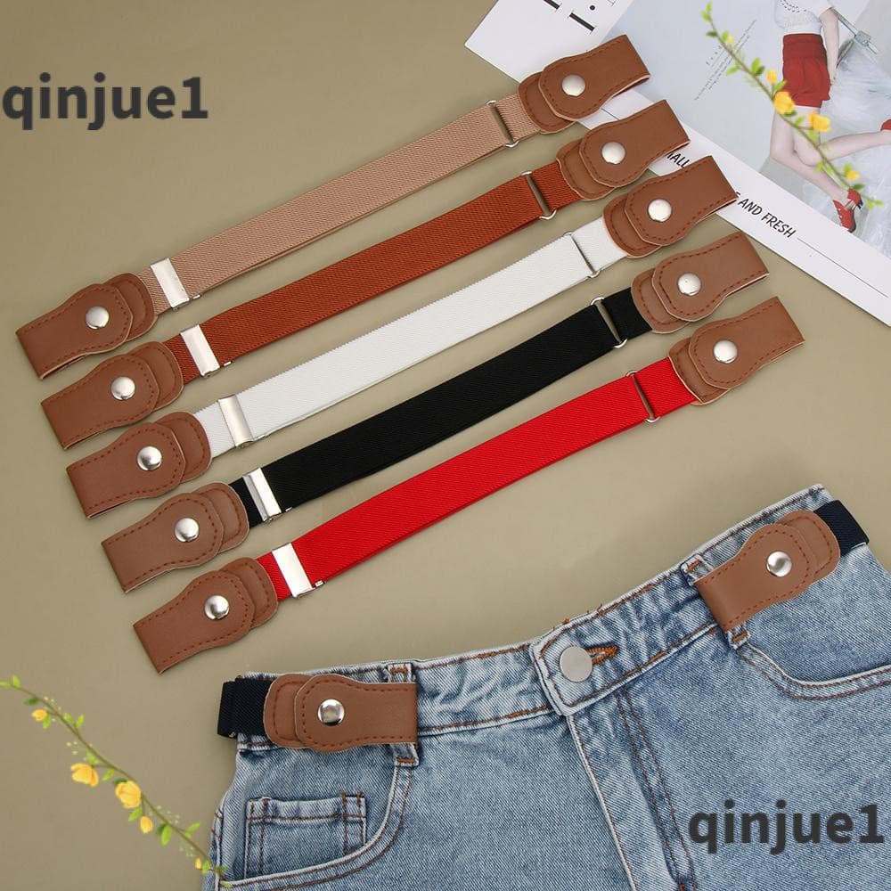 Cinto sem fivela QINJUE, adequado para meninos e meninas, jeans modernos, lona elástica.