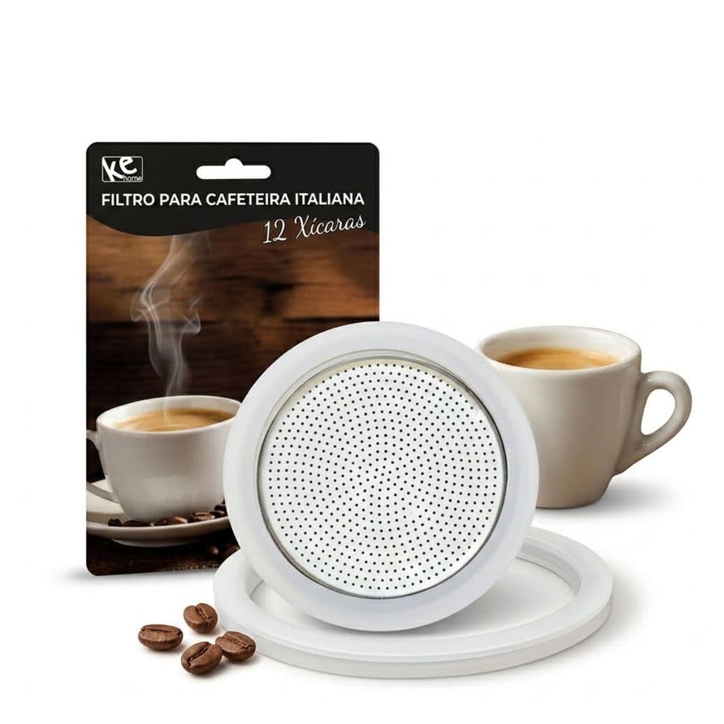 4 Kit De Filtro Para Cafeteira Italiana 12 Xicaras + 12 Borrachas De Vedação