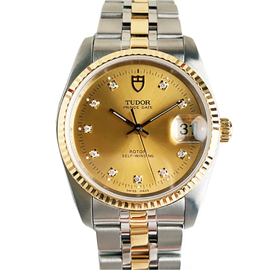 Tudor Tudor Príncipe e Princesa Ouro Original Diamante Relógio Mecânico Automático Masculino 74033-2473 10di