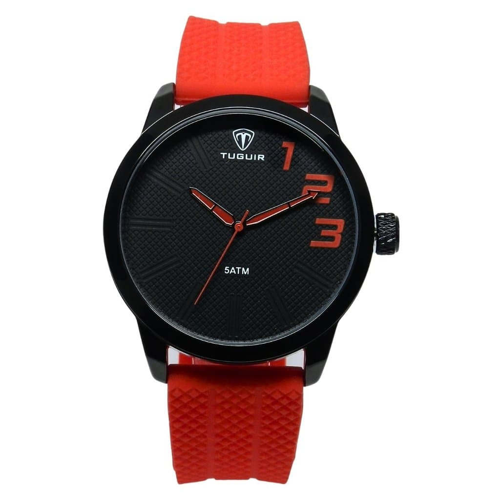 Relógio Masculino Tuguir Analógico TG224 Vermelho e Preto, 5ATM, VINTAGE, LUXUOSO, CHARMOSO, FASHION