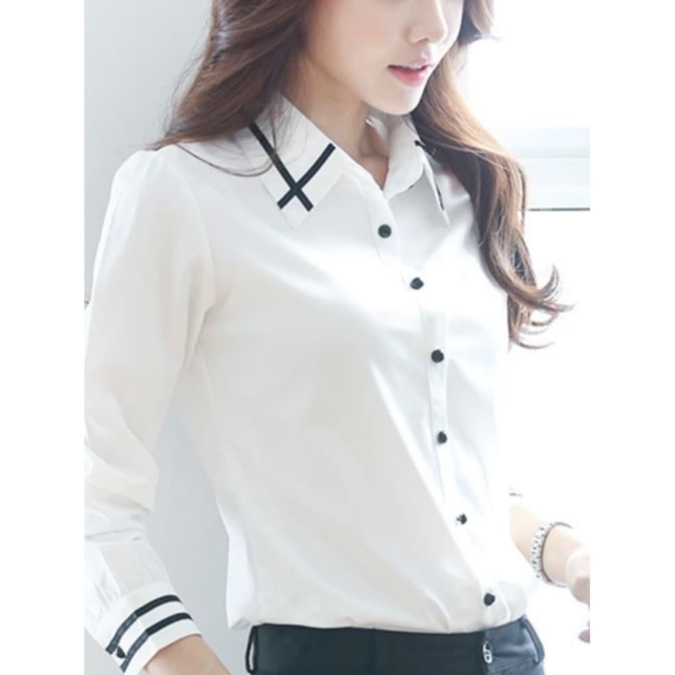 Camisa branca feminina, roupa profissional, 2026, primavera, manga comprida, versão coreana, roupa Formal, macacão de tr