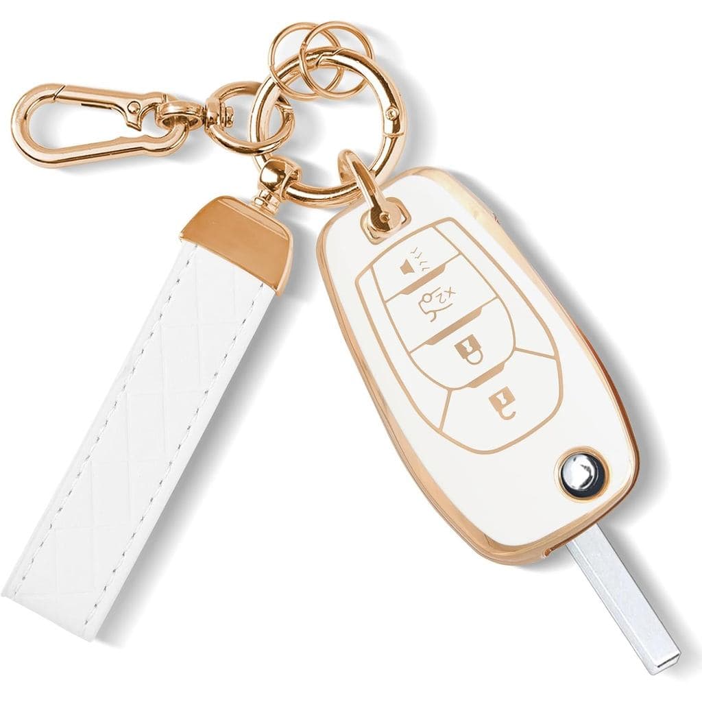 Capa para Chave Remota Compatível com Chave Flip da Chevy, Protetor de Chave de Carro com 4 Botões para Cruze, Spark, Tr