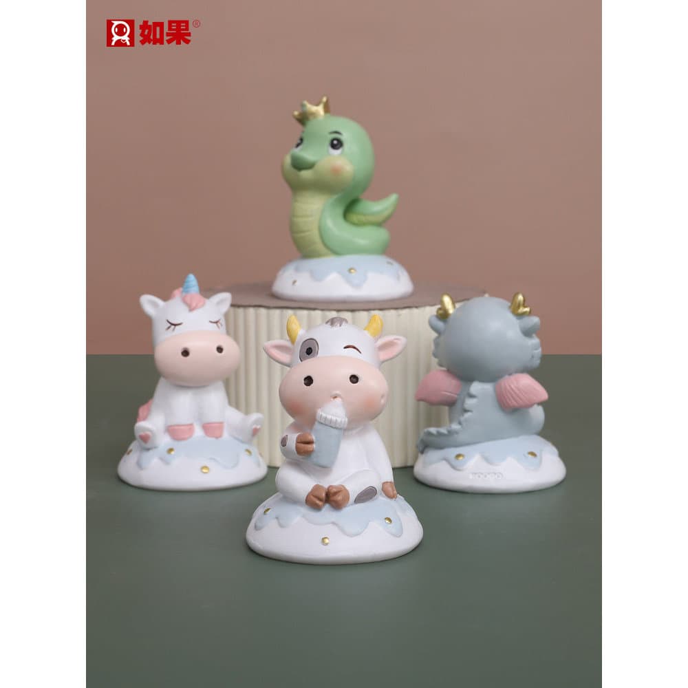 Bonito dos desenhos animados vaca decoração criativa para casa sala de estar escritório Desktop cavalo zodíaco decoração