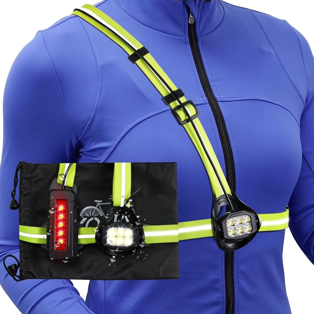 Luzes de Corrida YOSKY para Corredores - Luz de Peito LED de 800 Lúmens Reais, para Corrida Noturna, Feixe Ajustável, Eq