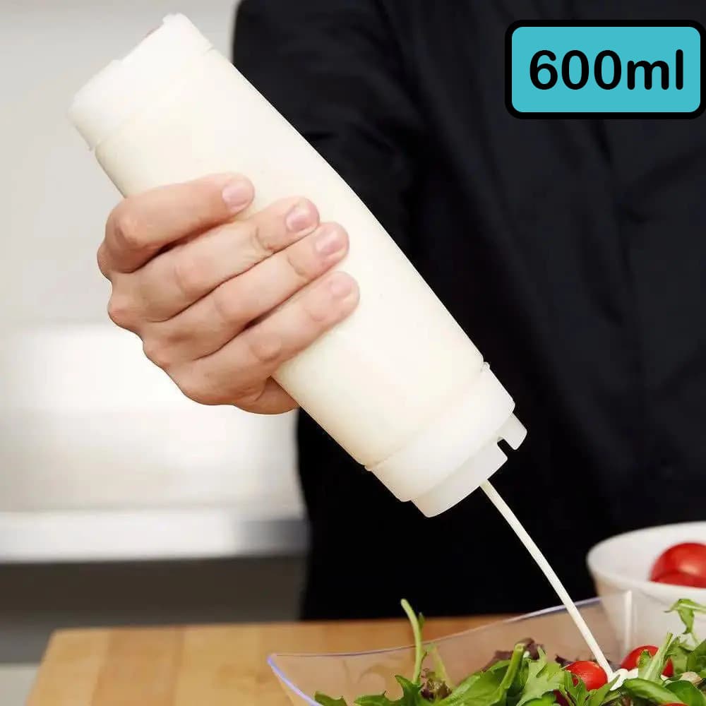 Bisnaga Dosadora FIFO 600ml Invertida Garrafa Frasco Para Molhos Creme Ketchup Mostarda Maionese