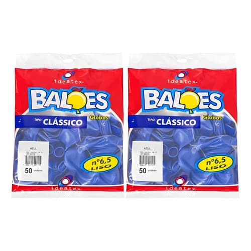 Kit 2 Pacotes De Balões Tamanho 6,5 Liso Clássico Globos Cores Com 100 Un