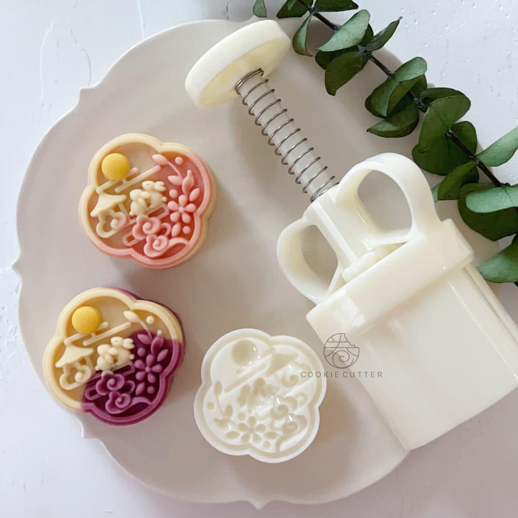 50g63g Jade Coelho Lua Vendo Chinês Nacional Trendy Mooncake Mold Mid-Autumn Festival Guanghan Palácio Coelho Lua Cheia