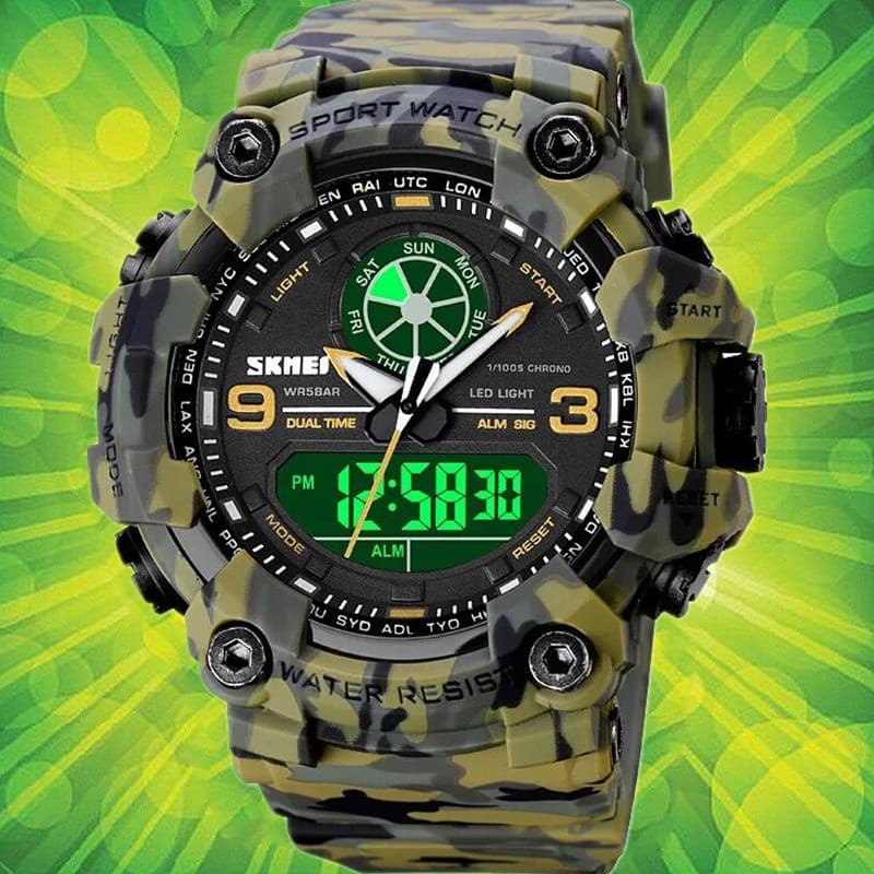 Wolf Warrior 2 Camuflagem Relógio Masculino Momento Beleza À Prova D 'Água Resistente A Choque Esportes Ao Ar Livre Lumi